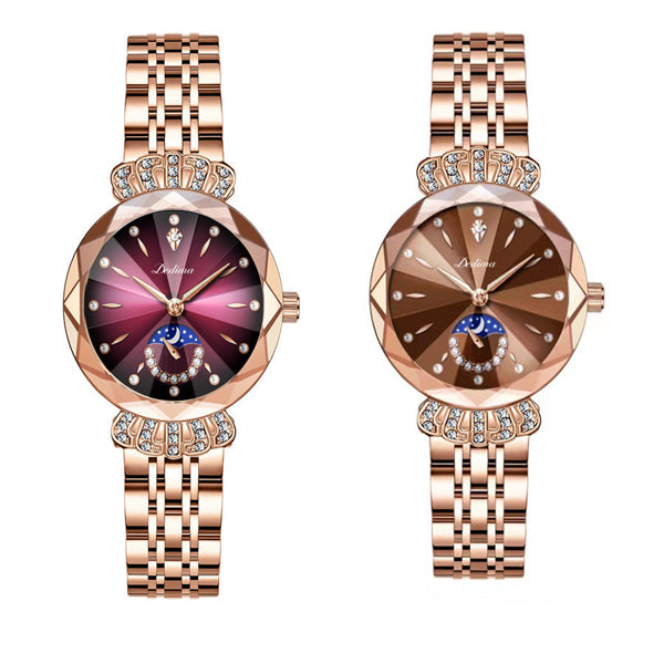 🎀Nuevo para 2025 60% de descuento🎀Reloj estrella lunar de diamantes de moda para mujer