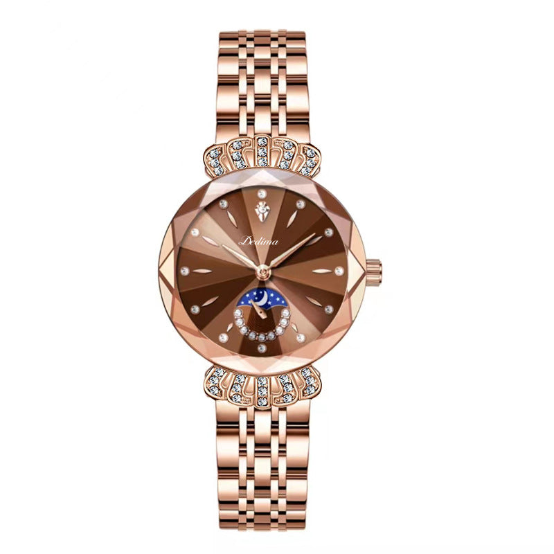 🎀Nuevo para 2025 60% de descuento🎀Reloj estrella lunar de diamantes de moda para mujer