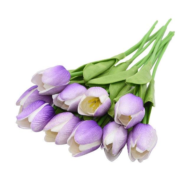 Tulipas Artificial Arranjo com 10 Peças - Toque de Luxo Decor