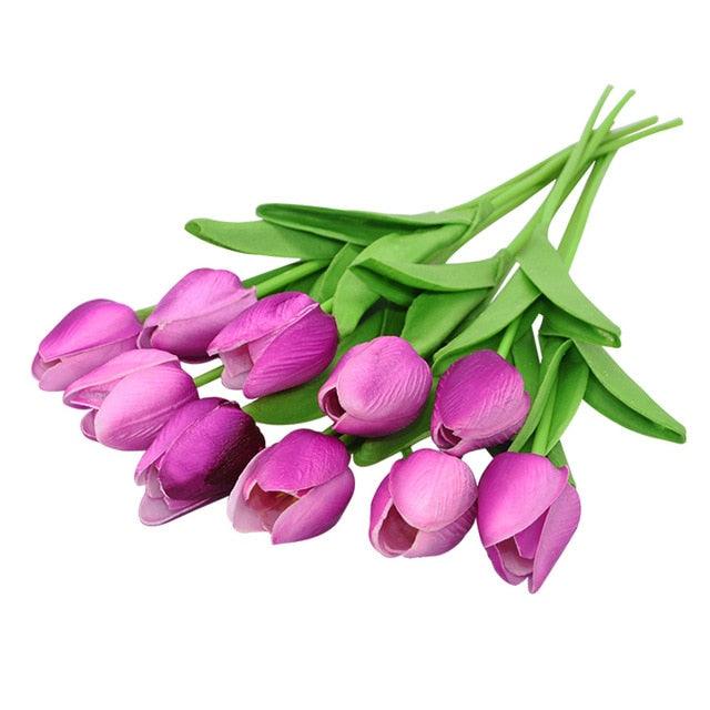 Tulipas Artificial Arranjo com 10 Peças - Toque de Luxo Decor