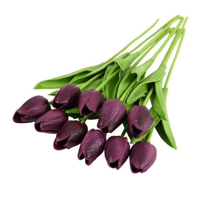 Tulipas Artificial Arranjo com 10 Peças - Toque de Luxo Decor