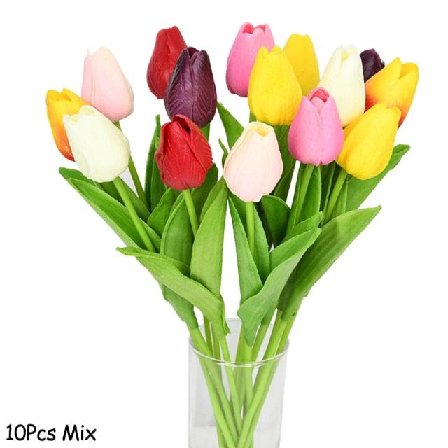 Tulipas Artificial Arranjo com 10 Peças - Toque de Luxo Decor