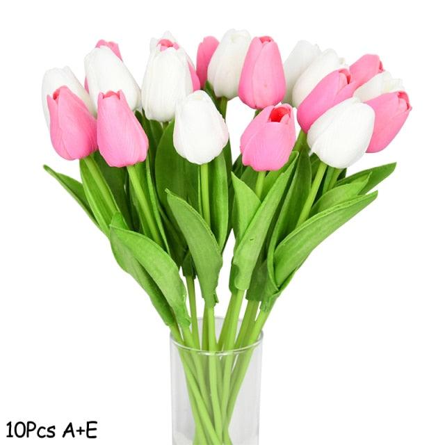 Tulipas Artificial Arranjo com 10 Peças - Toque de Luxo Decor