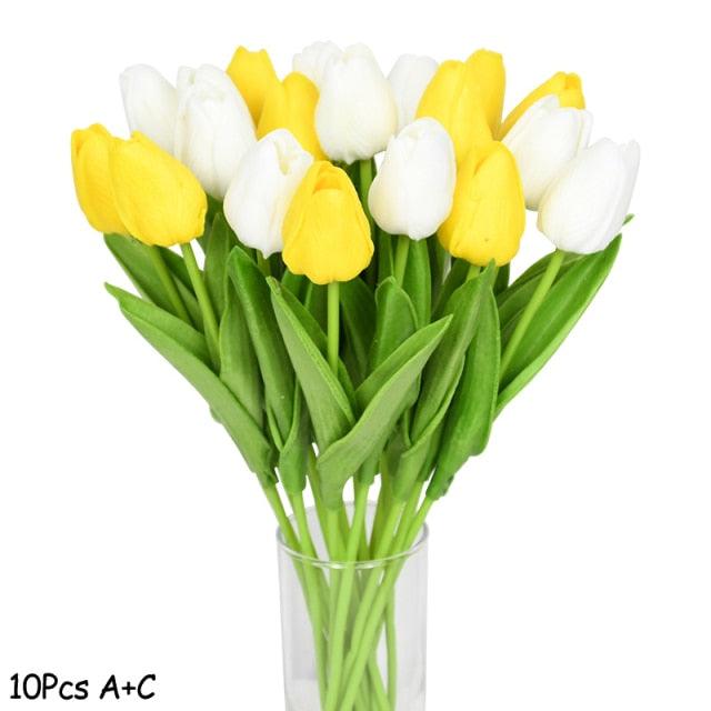 Tulipas Artificial Arranjo com 10 Peças - Toque de Luxo Decor