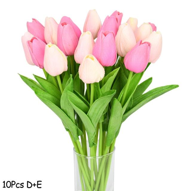 Tulipas Artificial Arranjo com 10 Peças - Toque de Luxo Decor