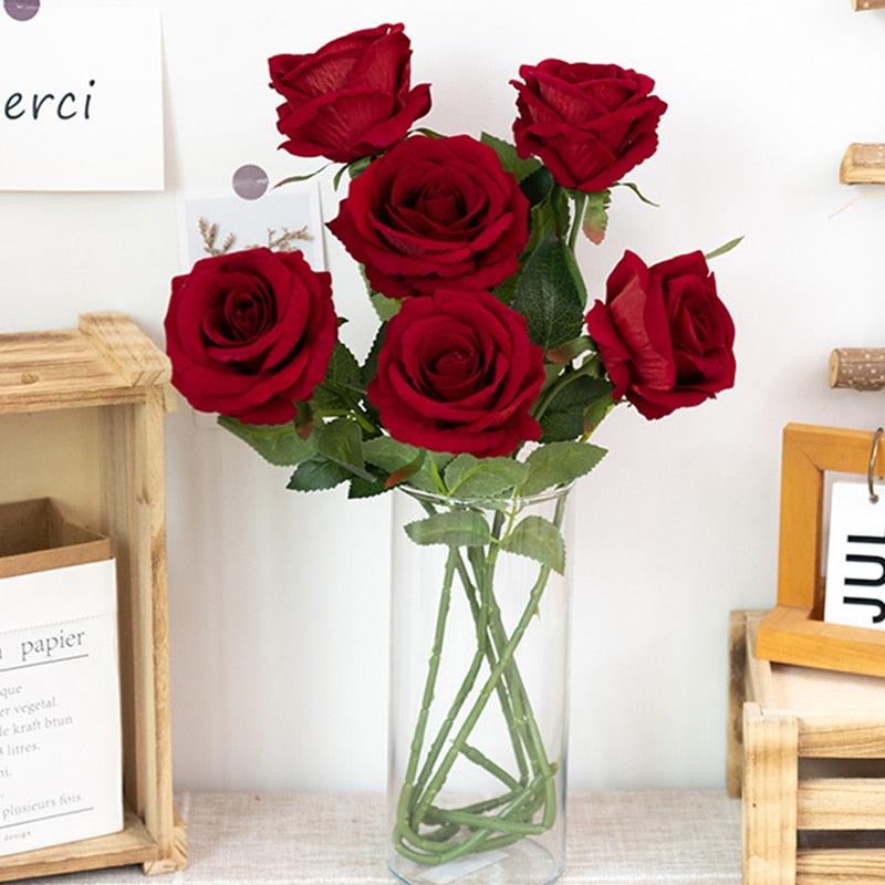 Rosas Artificiais Arranjo com 5 Peças - Toque de Luxo Decor