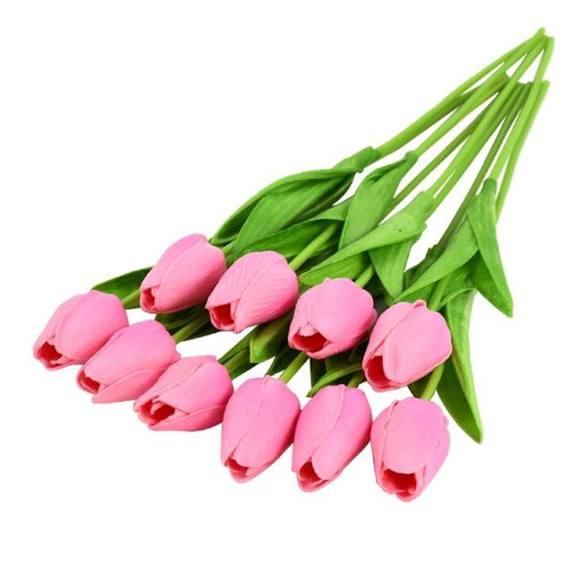 Tulipas Artificial Arranjo com 10 Peças - Toque de Luxo Decor